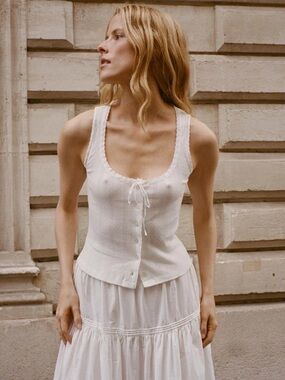 Doen Lois Tank in Salt Quelle Jolie Pointelle